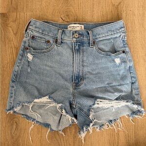 Abercrombie & Fitch Women's Distressed Denim Mom Shorts - 25/0